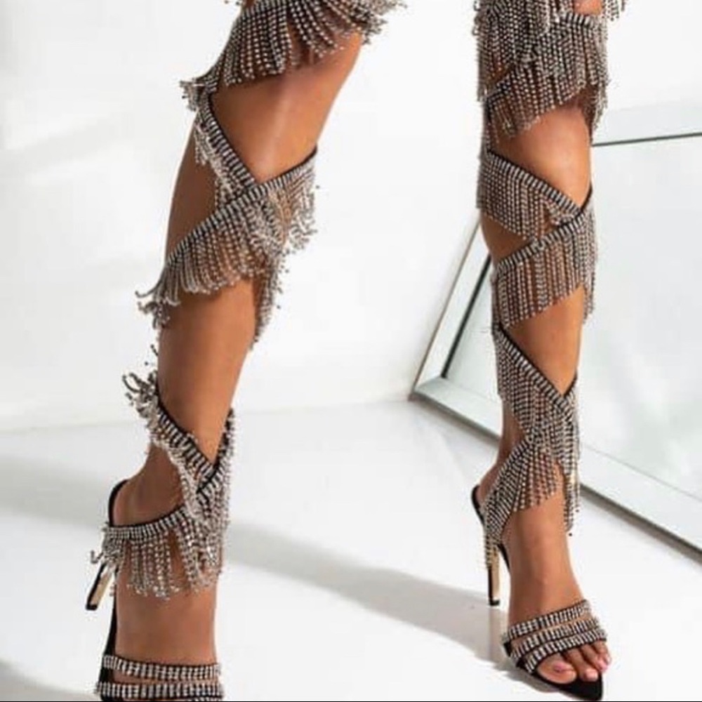 Azalea Wang Lace Up Diamond Heels